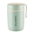 thumbnail image 2 of Stainless Steel Insulated Breakfast Coffee Cup | 304 Steel Portable Soup & Porridge Mug | Leakproof Thermal Travel Tumbler | 600ml Capacity | White Green | Compact & Durable Design, 2 of 6