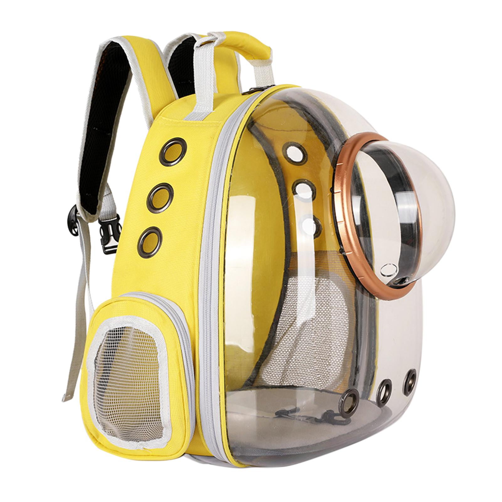 Bvdfgk Cat Dog Carrier Clear Capsule Backpack Travel Sightseeing Knapsack Yellow