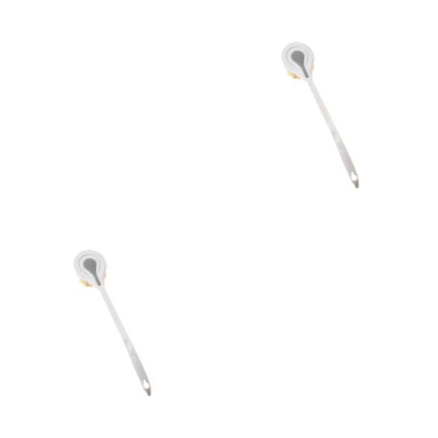 Toystoory Cepillos para el cuerpo Cepillo de baño con mango largo Masaje Exfoliante para la espalda Depurador de lodo Suministros de limpieza Blanco 2Conjunto