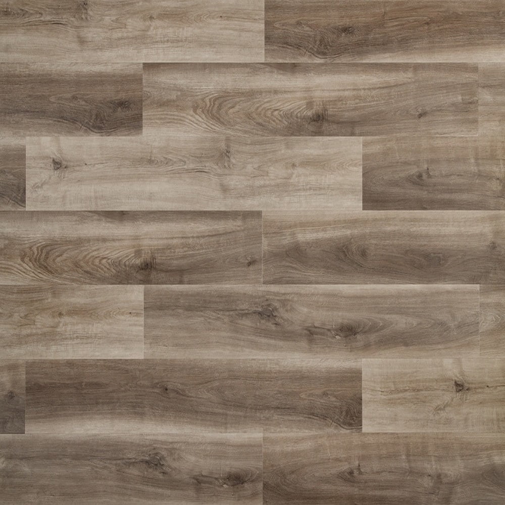Dekorman Water-Proof Vinyl SPC Rigid Core, Brown Oak (FS506). Click-Locking, 48in L x 7.1in W x 5.5mm (4mm+1mm IXPE+0.5mm Wearlayer) T per plan, 10 planks per box, 23.64 sqft per case.