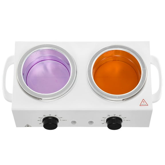 KFFKFF Dual Wax Warmer, 1200ML Electric Wax Heater for Hair Removal, Adjustable Temperature Range 32℉-212℉, Includes 50 Waxing Sticks for Home, Salon, and Spa Use
