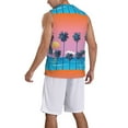 thumbnail image 5 of Easygdp Beach with Palm Trees Men's Mesh Basketball Jersey Quick Drying Sleeveless Shirts Fitted Muscle Tank Tops Sport Round Neck T-Shirt - XX-Large, 5 of 9