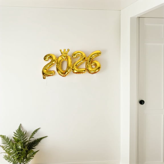 LOLIPPYY 5-Piece Foil Balloons Set in Assorted Colors for 2026 New Year’s Eve Party and Celebration Decor