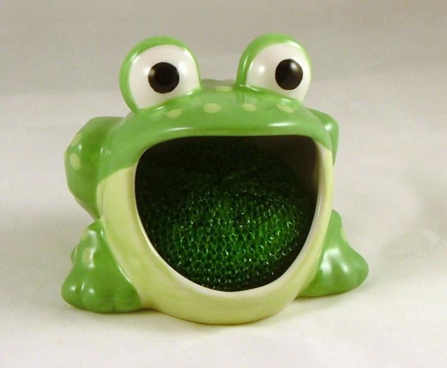 Ceramic Frog Kitchen Scrubby/ Sponge Holder w/ ring keeper