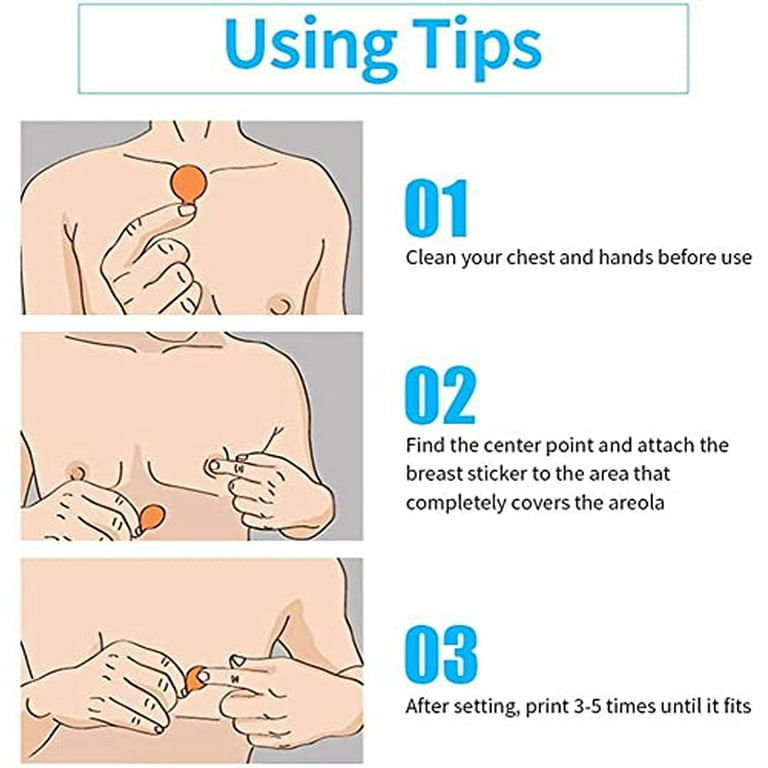 Boluotou 100 Pieces Nipple Covers for Men, Anti-Chafing Nipple Protector  Sets, Adhesive Nip Concealers Bandage, Nipple Tape, Nipple Stickers for