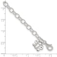 thumbnail image 2 of Diamond2Deal 925 Sterling Silver Small Oval Rolo Link with Butterfly 9inch Anklet for Women, 2 of 5