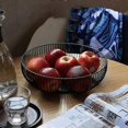 thumbnail image 3 of Fruit Bowl Black Matt, 28x8cm Large Fruit Basket Black Metal Round Modern Shallow Fruit Basket Made Of Iron, 3 of 5