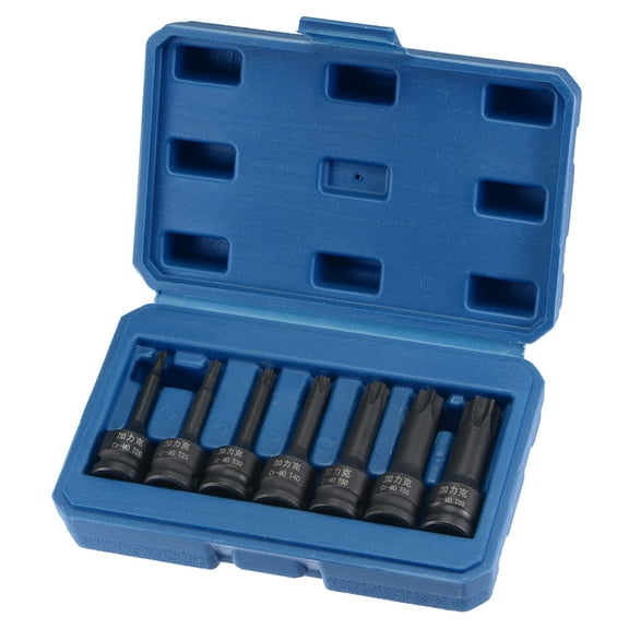 Uxcell 3/8" Drive Impact Torx Bit Socket Set, T20 - T60, Metric 60mm Length, CR-MO