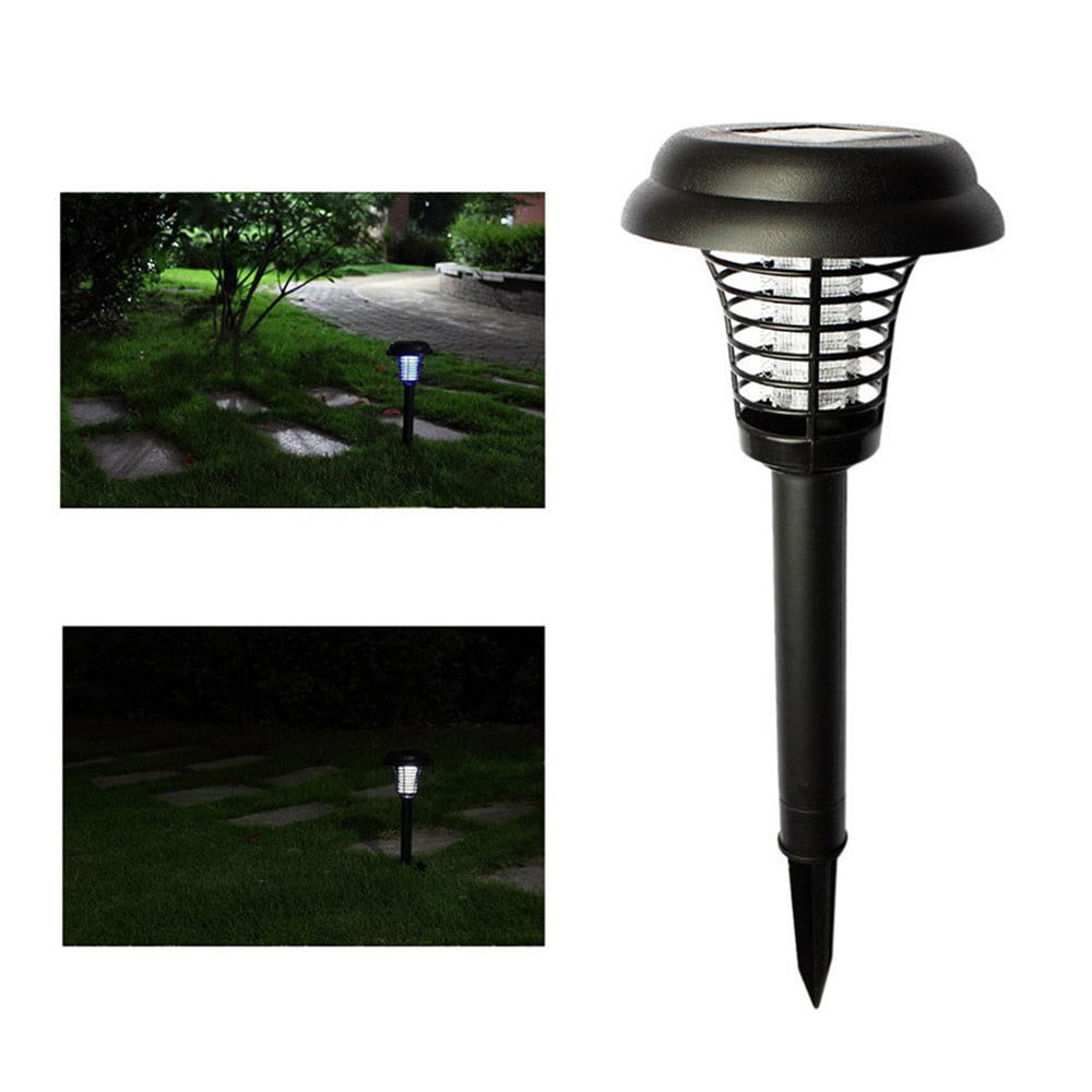 Solar Powered LED Light Mosquito Pest Bug Zapper Insect Killer Lamp Garde 