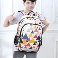 thumbnail image 6 of FORMRS Unisex School Backpack 17" Student Travel Bag with Laptop Compartment, White Abstract Triangles, 6 of 7