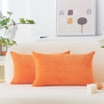 thumbnail image 2 of 2PCS Soft Throw Pillow Covers 12x20inch, Decorative Corduroy Pillow Covers for Sofa Couch Bed,Square Solid Striped Cushion Case, 2 of 8