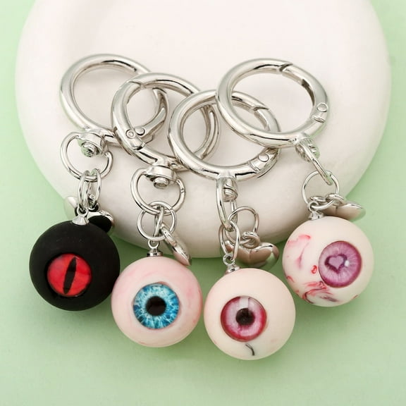 Funboat Gothic Keychain Eyeball Bag Charm Halloween Accessories Heart-shaped Keychain Fun Cool Wallet Charm Jewelry Suitable For Men Women Decoration
