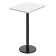 thumbnail image 2 of Flash Furniture 24'' x 30'' White Rectangular Laminate Table Top with Black 18" Round Bar Height Table Base with Footring, 2 of 8