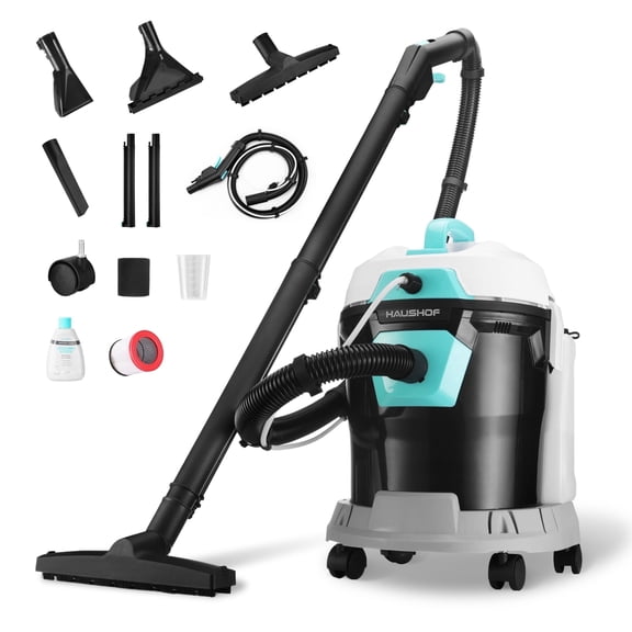 HAUSHOF 4 Gallon 5.5 Peak HP 4-in-1 Wet/Dry/Upholstery Vacuum Cleaner and Blower, Commercial Portable Shop Vac with Spot & Stain Cleaner for Home, Car, Workshop & Garage Cleaning