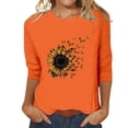 thumbnail image 2 of T-Shirt à Manches Courtes pour Femmes Seductiva Soldes Aujourd'hui Liquidation T-Shirt à Col Rond pour Femmes Imprimé Manches Sept Quarts T-Shirt Décontracté Haut, 2 of 4
