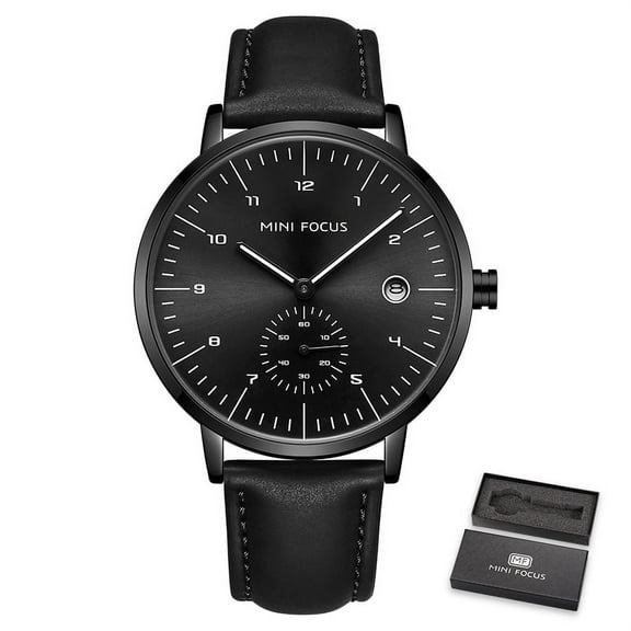 MINI FOCUS Fashion Mens Watches Top Brand Luxury Quartz Wrist Watch Men Waterproof Leather Strap Relogio Masculino Reloj Hombre