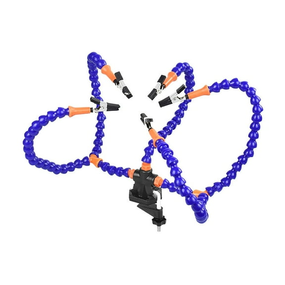 Third Hand Solder Tool,Soldering Helping Hands, Clamp Stand Flexible Arms 5 Clip