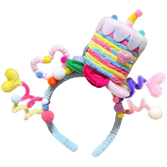 Party Heart Cake Hair Decoration Headpieces Adjustable Twisted Birthday Headband for Women