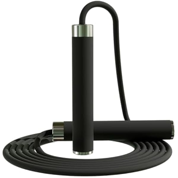 Cuerda de saltar ajustable profesional con rodamientos, cable de PVC de 5 mm y mangos de aleación/silicona, ideal para pérdida de peso y fitness en casa o gimnasio (3 m)