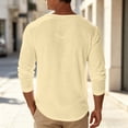 thumbnail image 6 of UVEASISHA Men' Cotton T-Shirt Long Sleeve V Neck Solid Basic Tees Relaxed Fit Casual Summer Tops Vacation Street Breathable Undershirt, 6 of 6
