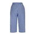thumbnail image 6 of TaTaai Womens Casual Plaid Pants Drawstring Elastic Waist Loose Fit 7/8 Length Cropped Trousers with Pockets for Spring Summer Daily Wear Gift, 6 of 7