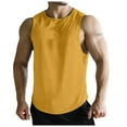 thumbnail image 2 of Men's Quick Dry Sleeveless Tank Tops Gym Running Shirts, Swim Beach Bodybuilding Tees Yellow XL, 2 of 3
