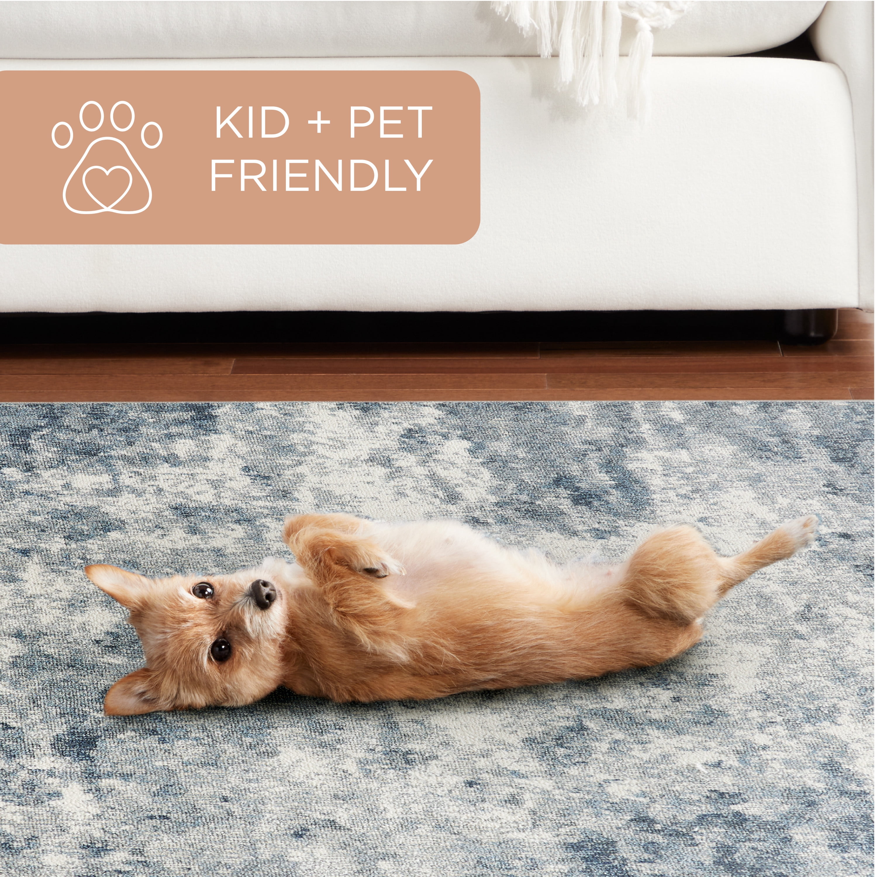 TOWN & COUNTRY EVERYDAY Rein Abstract Cloud Everwash® Washable Runner Area Rug with Non-Slip Backing, Pet Friendly Rug, Grey, 1'9"x7'2"