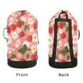 thumbnail image 4 of RMDQTR Durable Large Laundry Backpack with Drawstring Closure Ideal for Laundry Trips,Travel&Camping Strawberries and Flowers, 4 of 7