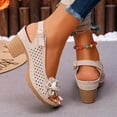 thumbnail image 4 of Women's Summer Sandals - Open Toe Design with Adjustable Ankle Strap, Breathable Cut-Out Upper & Lightweight Casual shoes, 4 of 5