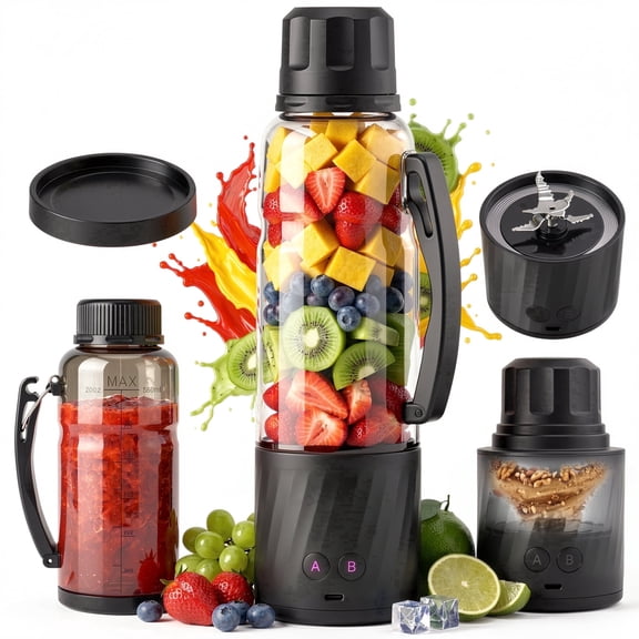 Casualife 22oz Portable Blender for Shakes and Smoothies, BPA-Free Personal Juicer with Pulse Mode, 6-Leaf Blades & Nut Grinder Cup