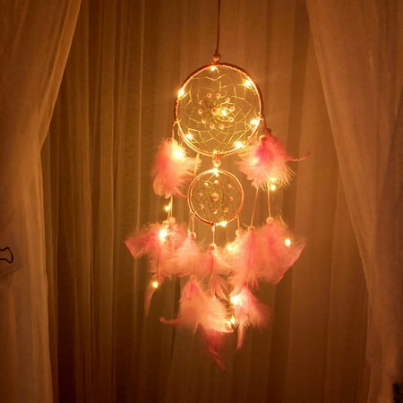 

Ounabing Handmade Dream Catcher Feathers Night Light Car Wall Hanging Room Home Decor