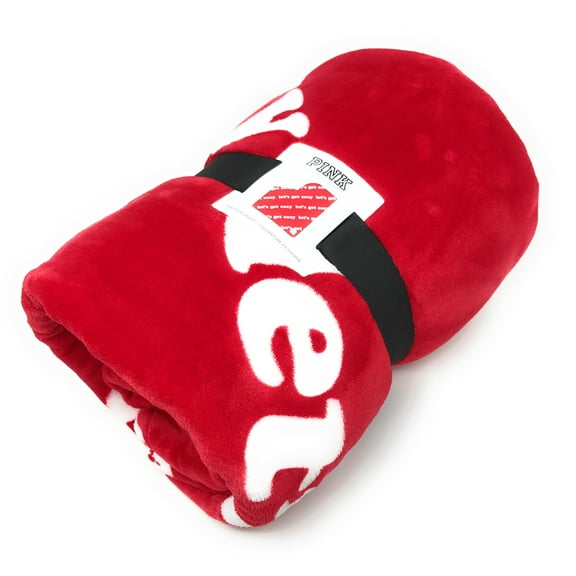 Victoria's Secret PINK Sherpa Blanket Red Get Cozy