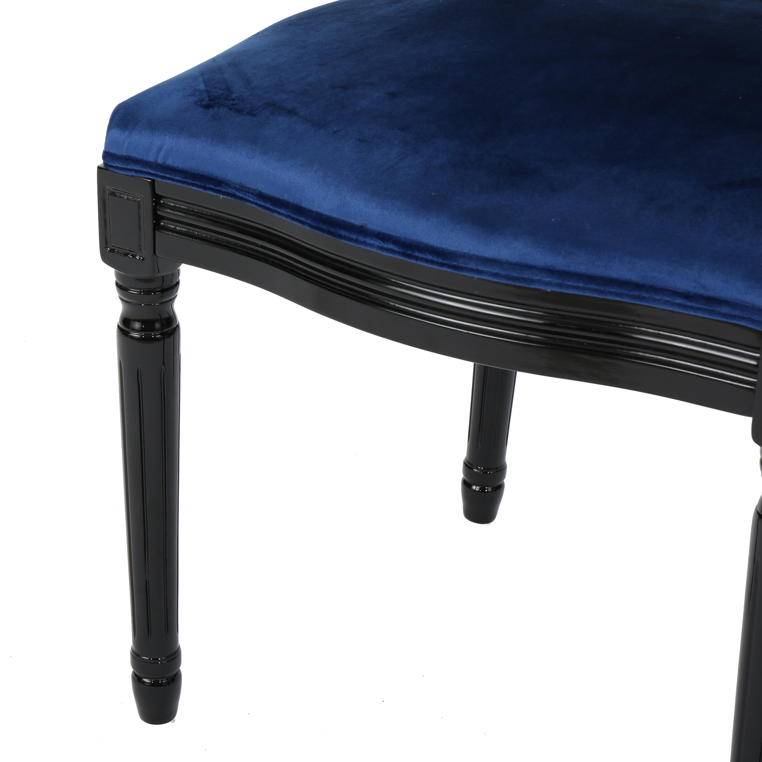 Noble House Max Indoor Contemporary Velvet Dining Chairs, Set of 4, Navy Blue