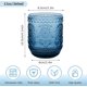 thumbnail image 2 of Copas de vidrio, juego de 4 vasos de cristalería vintage, vasos de vidrio de 12 oz con diseño de girasol, vasos decorativos florales en relieve para cóctel, vino, vasos de vidrio vintage (azul), 2 of 4