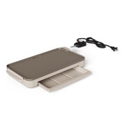 Bella 10 x 18 Nonstick Ceramic Griddle with Warming Tray, Oatmilk