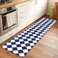 thumbnail image 2 of Blue Plaid 2'x6' Runner Rugs for Hallway Kitchen Bedside Non Slip Washable, Modern Minimalist Geometric Gingham Checkered Entryway Rug Runners with Rubber Backing, Long Carpet Runner for Laundry Room, 2 of 8