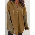 thumbnail image 2 of Sudadera SHEWIN Chaqueta extragrande con capucha y botones marrón 2XL, 2 of 5