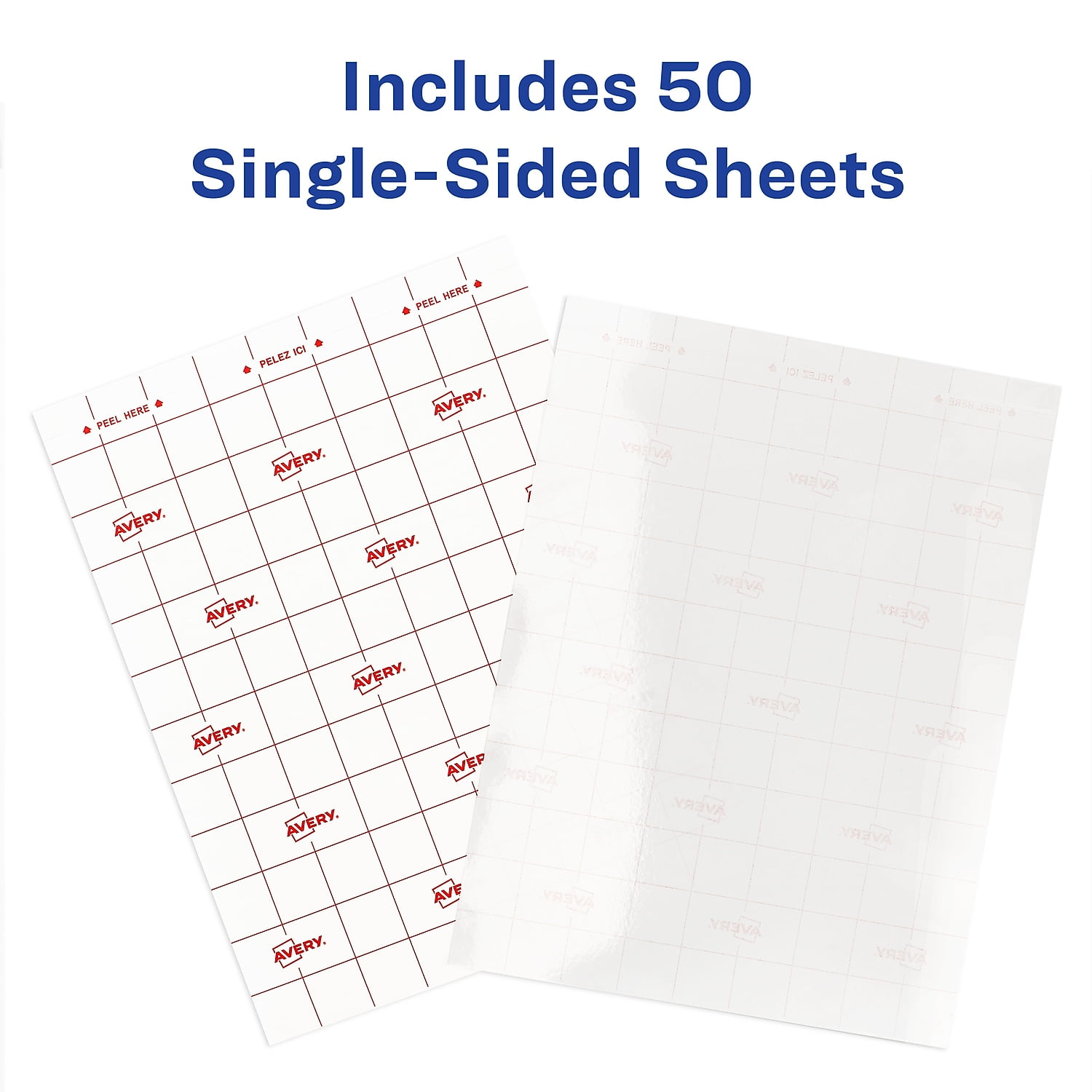Avery Clear Self-Adhesive Laminating Sheets 3 mil 9 x 12 50/Box 73601