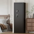 thumbnail image 6 of Sapital gun safe, biometric rifle and shotgun safe, heavy-duty assembled gun cabinet with adjustable storage compartments, suitable for bedrooms, living rooms, and wardrobes (black)., 6 of 6