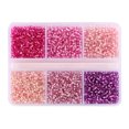 thumbnail image 1 of 720 Pcs 6 Styles Perles de Rocaille en Verre 3 mm, Perles de Rocaille en Verre Rondes Perles Poney Mini Entretoise Perles en Vrac pour Bricolage Artisanat Bracelet Collier,01, 1 of 6