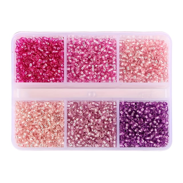 720 Pcs 6 Styles Perles de Rocaille en Verre 3 mm, Perles de Rocaille en Verre Rondes Perles Poney Mini Entretoise Perles en Vrac pour Bricolage Artisanat Bracelet Collier,01