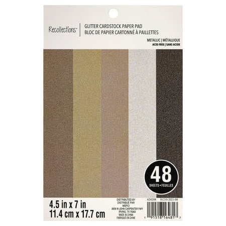 UPC: 0191518164817 | Metallic Glitter Cardstock Paper Pad by Recollections™  4.5  x 7