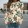 thumbnail image 2 of IWRICH Women's Christmas Floral Sweatshirts Funny Graphic Crewneck Pullover Tops Casual Loose Long Sleeve Tops Xmas Shirts XL, 2 of 4