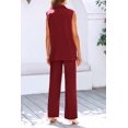 thumbnail image 4 of Conjunto PRETTYGARDEN Chaleco sin Mangas Pantalones Palazzo Vino Tinto S, 4 of 8