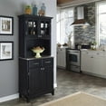 thumbnail image 2 of Pemberly Row Wood Buffet with Stainless Steel Top and 2-Door Hutch in Black, 2 of 2