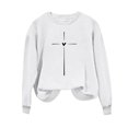 thumbnail image 4 of Valentine's Day Shirt For Womens Classic Love Heart Print Graphic Round Neck Tees Long Sleeved Loose Fit Casual Comforts Sweatshirt Tops White XS, 4 of 4
