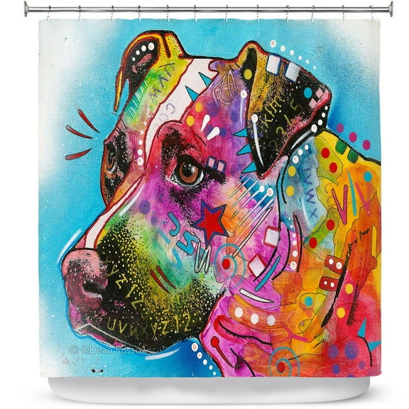 Shower Curtains 70" x 93" from DiaNoche Designs by Dean Russo - Pitbull Dog 26