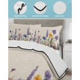 thumbnail image 4 of Spring Floral Queen Size Down Alternative Comforter, Lightweight Comforter Quilt Bedding Set with Pillow Shams Purple Flowers Summer Botanical Rustic All Seasons Bed Comforter Duvet Insert 90"x96", 4 of 7