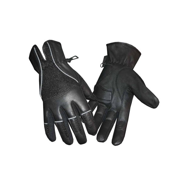 Redline Men's Vented Leather Motorcycle Gloves, FullFinger, Anti