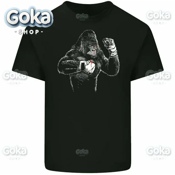 CAMISETA DE BOXEO Gorila para hombre, gimnasio, MMA, Muay Thai, Kick Boxing, divertida, gráfica, de algodón, estampada, genial